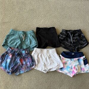 Athleta Girls Shorts Lot 6 pairs Size XS 6
